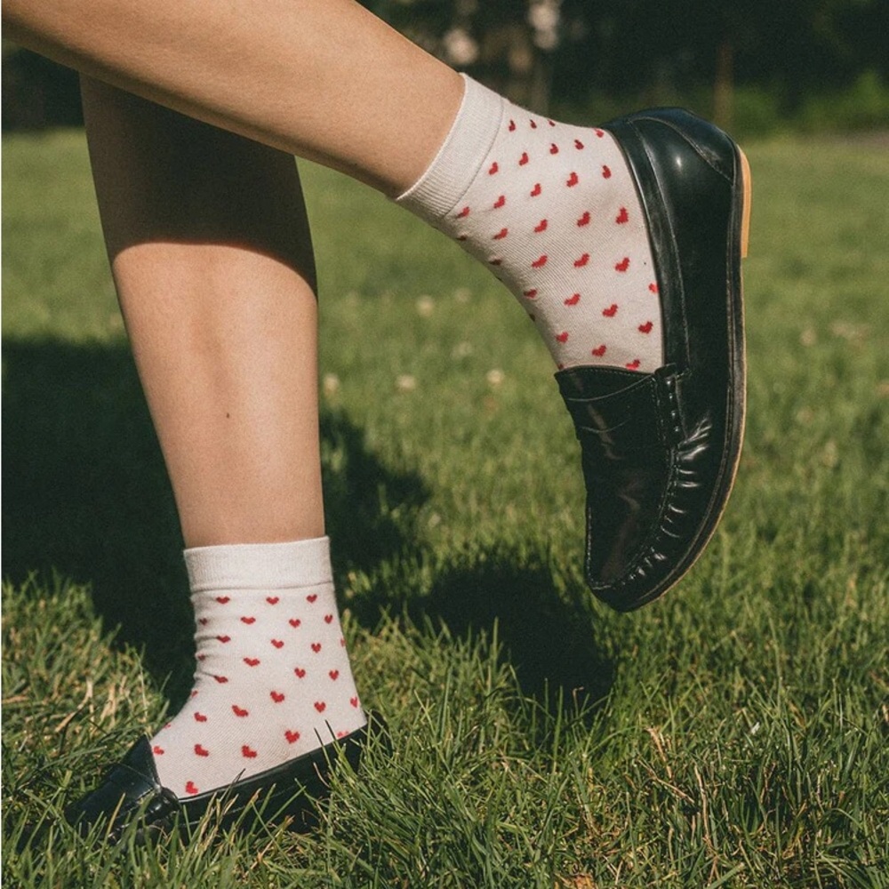 Brandy Melville Red Heart Socks - Picture 5 of 11